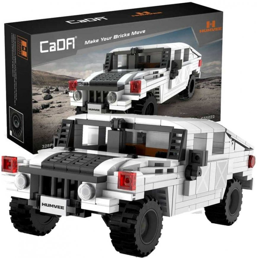 Klocki Konstrukcyjne CaDA małe autko Chassis Humvee white samochod terenowy 328 parts