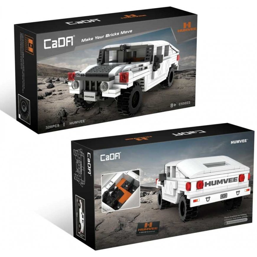 Klocki Konstrukcyjne CaDA małe autko Chassis Humvee white samochod terenowy 328 parts – 2