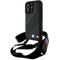 Dėklas BMW BMHCP16S23PSCCK iPhone 16 6.1" juoda/juodas hardcase M Edition Carbon Stripe & Strap Dėklas BMW BMHCP16S23PSCCK iPhone 16 6.1" juoda/juodas hardcase M Edition Carbon Stripe & Strap
