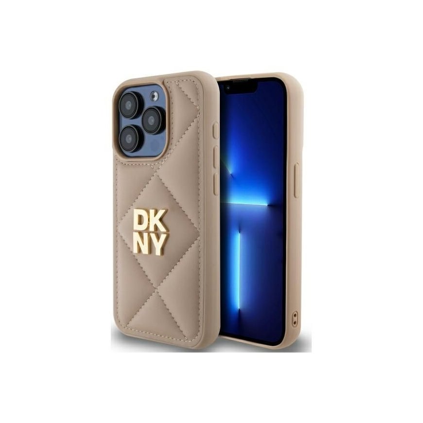 DKNY DKHCP15XPQDSLE iPhone 15 Pro Max 6.7" beige/beige Quilted Stack Logo