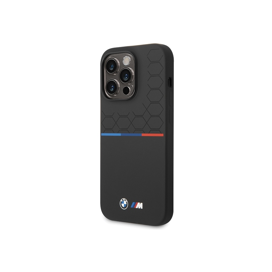 Case BMW BMHCP15L22SMPK iPhone 15 Pro 6.1" black/black Silicone Pattern – 3