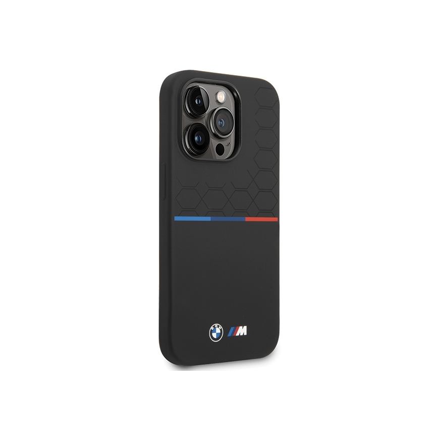 Dėklas BMW BMHCP15L22SMPK iPhone 15 Pro 6.1" juoda/juodas Silicone Pattern – 5