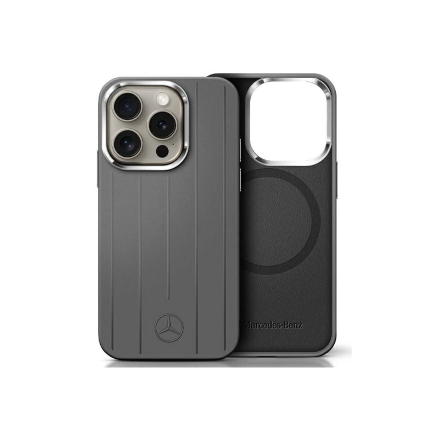 Case Mercedes MEHMP16X23SUVSA iPhone 16 Pro Max 6.9" gray/grey hardcase Silicone Vertical Tonal Stripes MagSafe – 2
