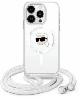 Case Karl Lagerfeld KLHMP16LHCKHNT iPhone 16 Pro 6.3" hardcase transparent Crossbody IML Karl Head Magsafe