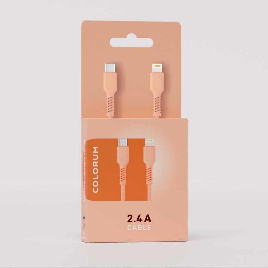 COLORUM cable USB-C - Lightning 1.8m 2.4A CK12-CL-14 x Peach Fuzz – 4