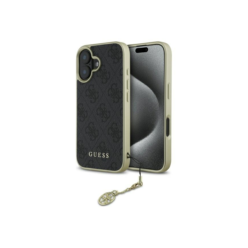 Case Guess GUHCP16MGF4GGR iPhone 16 Plus 6.7" black/black hardcase 4G Charms Collection – 4