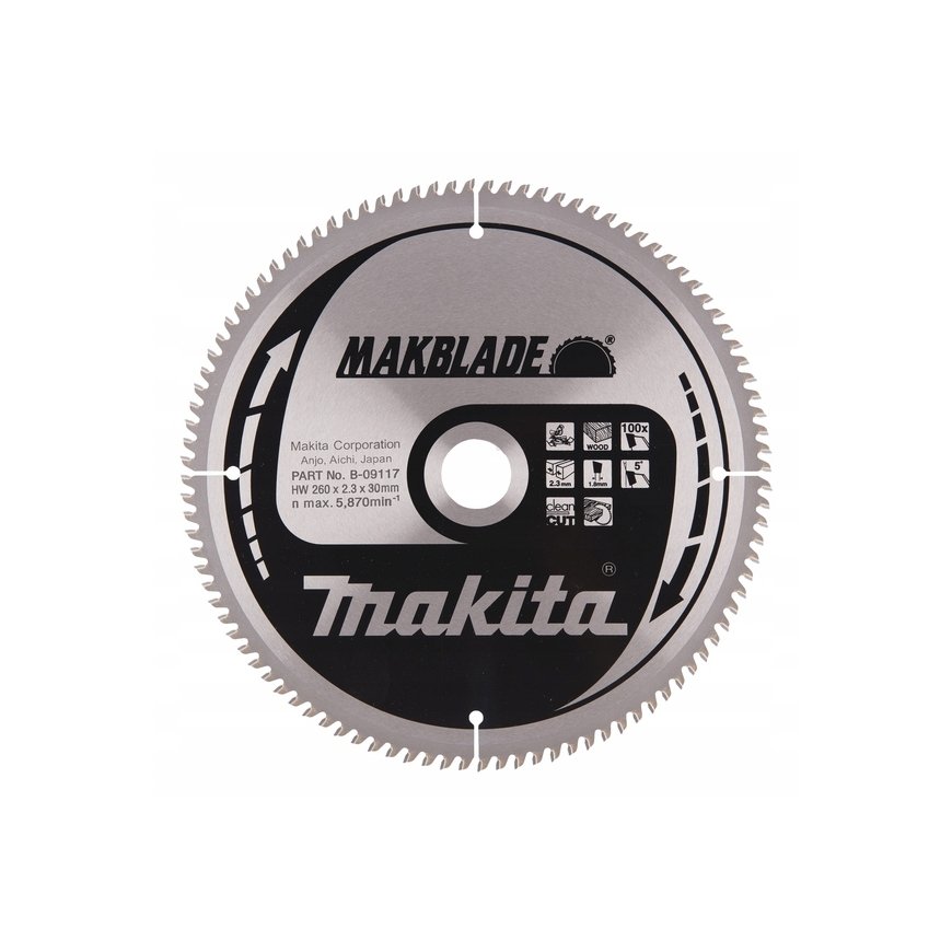 MAKITA PIŁA TARCZOWA 260x30x100z MAKBLADE DREWNO – 2