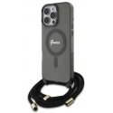 Case Guess GUHMP16LHCTSGNSK iPhone 16 Pro 6.3" black/black hardcase Crossbody Cord Script MagSafe Case Guess GUHMP16LHCTSGNSK iPhone 16 Pro 6.3" black/black hardcase Crossbody Cord Script MagSafe