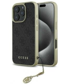 Case Guess GUHCP16XGF4GGR iPhone 16 Pro Max 6.9" black/black hardcase 4G Charms Collection