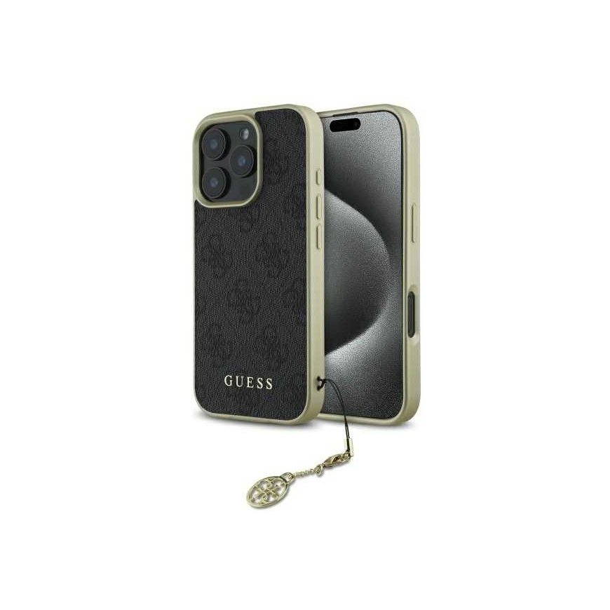 Dėklas Guess GUHCP16XGF4GGR iPhone 16 Pro Max 6.9" juoda/juodas hardcase 4G Charms Collection