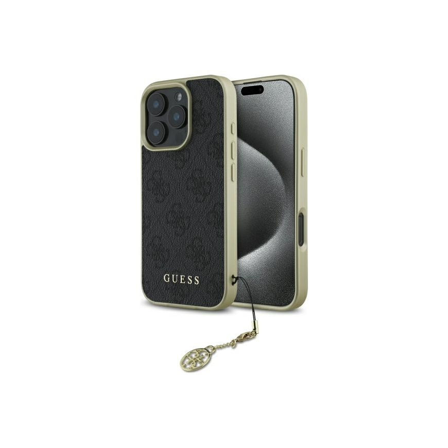 Case Guess GUHCP16XGF4GGR iPhone 16 Pro Max 6.9" black/black hardcase 4G Charms Collection – 4