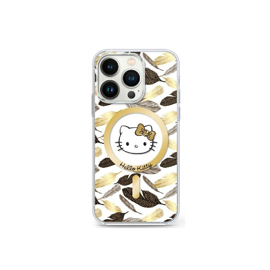 Dėklas Hello Kitty HKHMP16XHGLEH iPhone 16 Pro Max 6.9" balta/baltas hardcase IML Golden Leaves MagSafe – 2