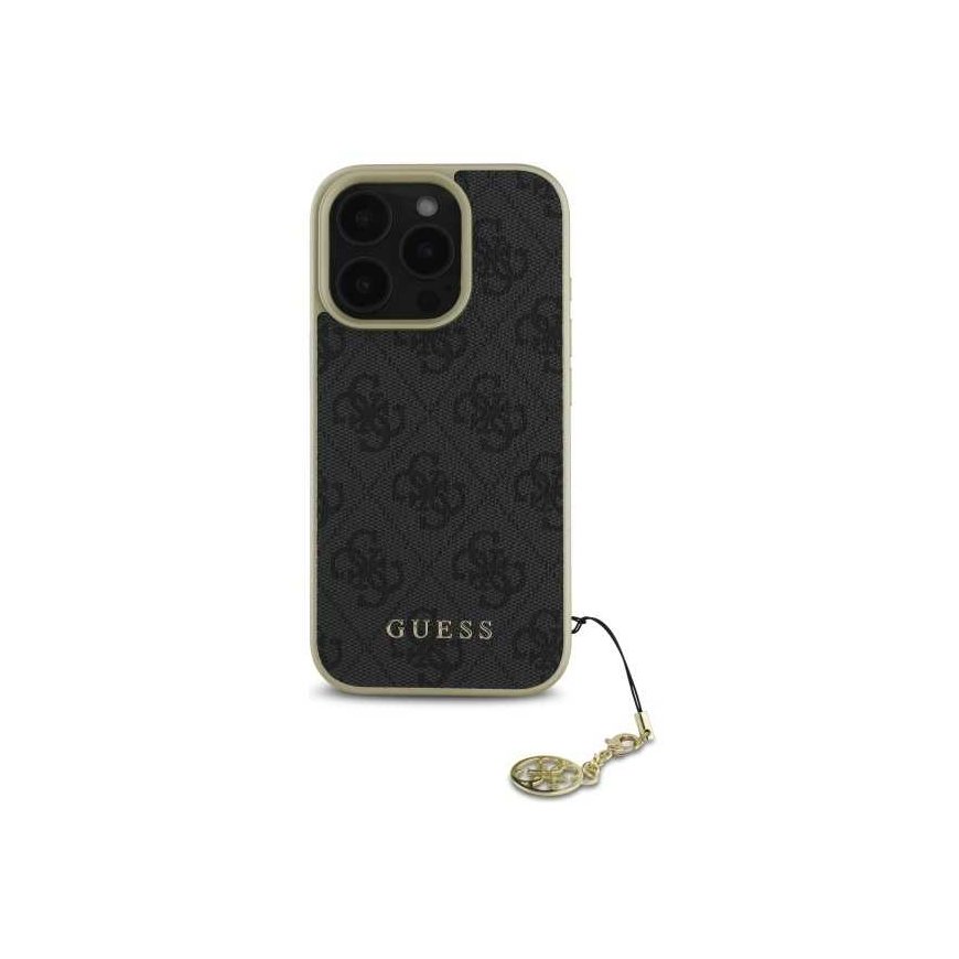 Case Guess GUHCP16LGF4GGR iPhone 16 Pro 6.3" black/black hardcase 4G Charms Collection – 2