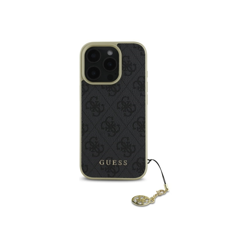 Dėklas Guess GUHCP16LGF4GGR iPhone 16 Pro 6.3" juoda/juodas hardcase 4G Charms Collection – 5