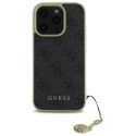 Dėklas Guess GUHCP16LGF4GGR iPhone 16 Pro 6.3" juoda/juodas hardcase 4G Charms Collection