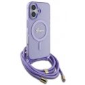 Case Guess GUHMP16SHCTSGNSU iPhone 16 6.1" purple/purple hardcase Crossbody Cord Script MagSafe Case Guess GUHMP16SHCTSGNSU iPhone 16 6.1" purple/purple hardcase Crossbody Cord Script MagSafe