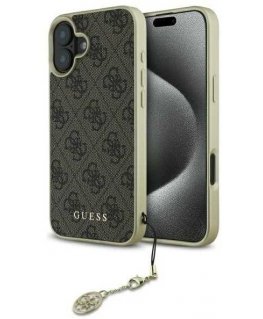 Case Guess GUHCP16MGF4GBR iPhone 16 Plus 6.7" brown/brown hardcase 4G Charms Collection
