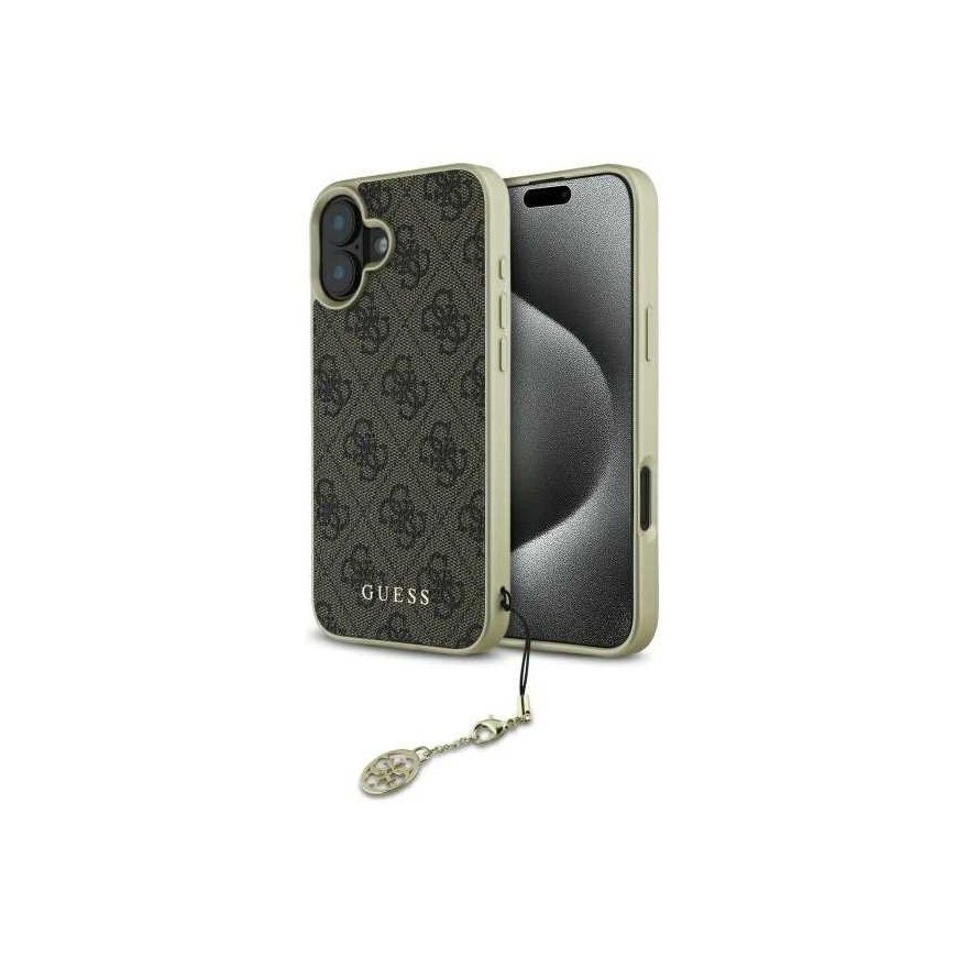 Dėklas Guess GUHCP16MGF4GBR iPhone 16 Plus 6.7" ruda/ruda hardcase 4G Charms Collection
