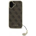 Dėklas Guess GUHCP16MGF4GBR iPhone 16 Plus 6.7" ruda/ruda hardcase 4G Charms Collection Dėklas Guess GUHCP16MGF4GBR iPhone 16 Plus 6.7" ruda/ruda hardcase 4G Charms Collection