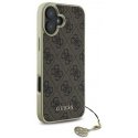 Case Guess GUHCP16MGF4GBR iPhone 16 Plus 6.7" brown/brown hardcase 4G Charms Collection