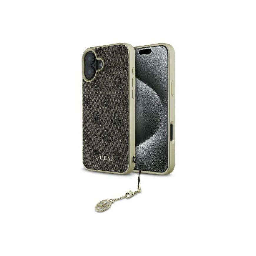 Dėklas Guess GUHCP16MGF4GBR iPhone 16 Plus 6.7" ruda/ruda hardcase 4G Charms Collection – 5