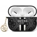 Case Guess GUA2P4RPSK AirPods 1/2 cover black/black 4G Printed Stripes Charm Case Guess GUA2P4RPSK AirPods 1/2 cover black/black 4G Printed Stripes Charm