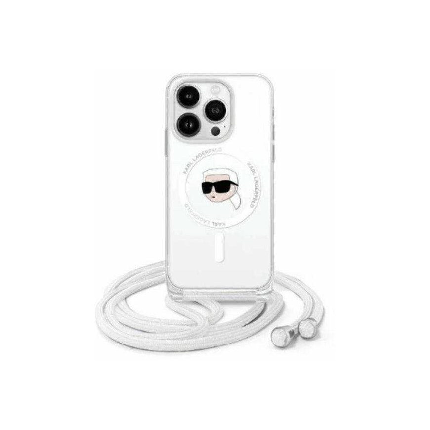 Case Karl Lagerfeld KLHMP16SHCKHNT iPhone 16 6.1" hardcase transparent Crossbody IML Karl Head Magsafe