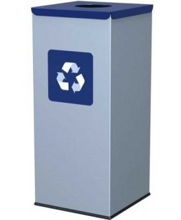 Gsg24 Metal waste sorting box 30x30x70cm 60L PAPER - blue lid