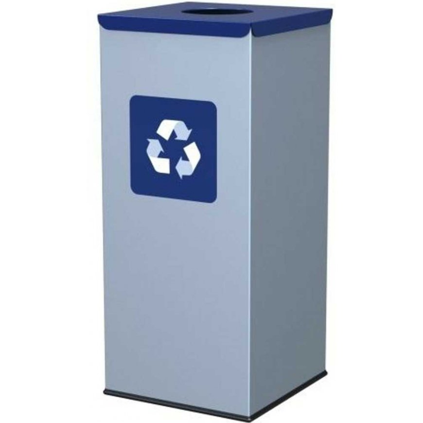 Gsg24 Metal waste sorting box 30x30x70cm 60L PAPER - blue lid