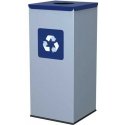 Gsg24 Metal waste sorting box 30x30x70cm 60L PAPER - blue lid Gsg24 Metal waste sorting box 30x30x70cm 60L PAPER - blue lid