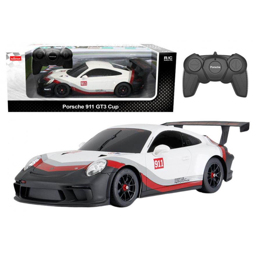 RC Car 1:18 Rastar Porsche 911 GT3 Baltas-Gray