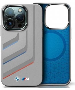 Case BMW BMHMP16X23SLIG iPhone 16 Pro Max 6.9" gray/grey hardcase Silicone Turning Lines MagSafe