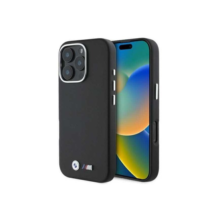 Case BMW BMHCP16L23PMWK iPhone 16 Pro 6.3" black/black hardcase M Smooth Full Wrapped Metal