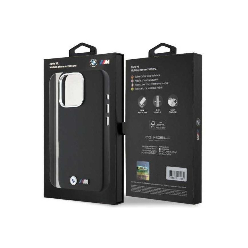 Dėklas BMW BMHCP16L23PMWK iPhone 16 Pro 6.3" juoda/juodas hardcase M Smooth Full Wrapped Metal – 2