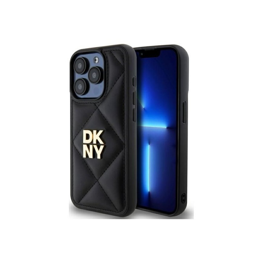 DKNY DKHCP15LPQDSLK iPhone 15 Pro 6.1" black/black Quilted Stack Logo