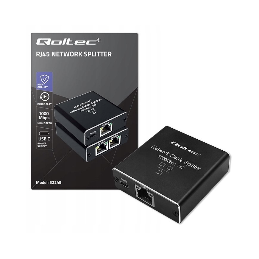 Splitter mini SWITCH 1x2 port RJ45 1000Mbps – 2