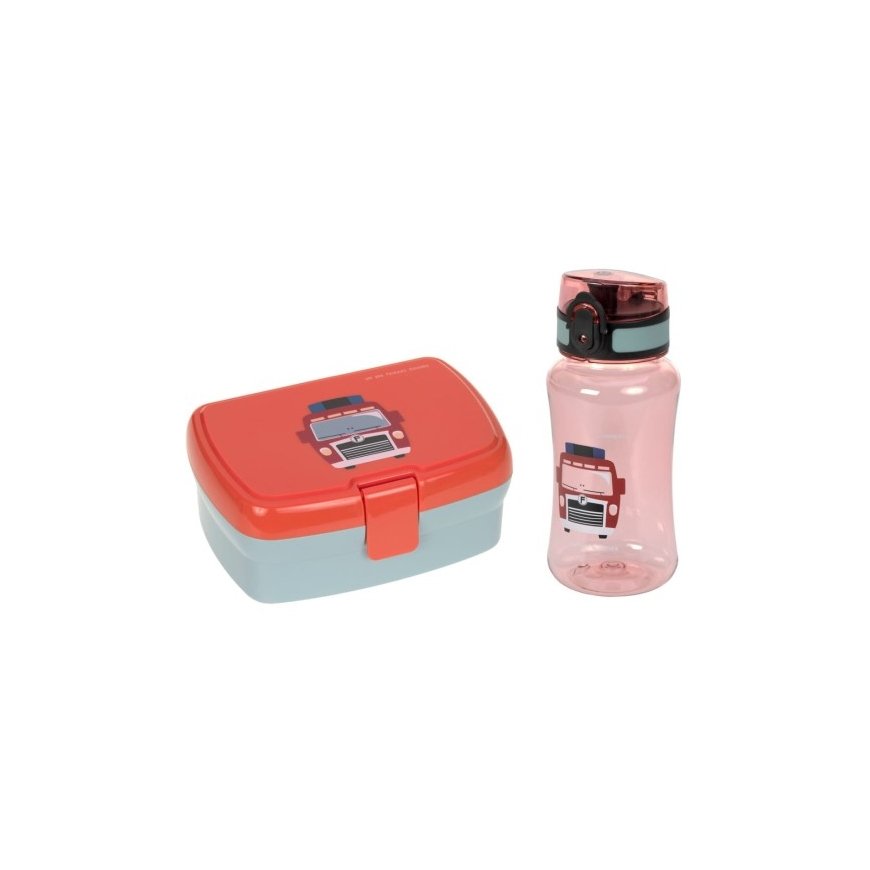 Lassig Tiny Drivers Wóz strażacki Zestaw Na Lunch: lunchbox + butelka 460ml 12100576440