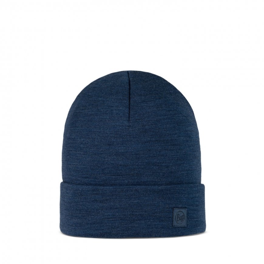 gorro BUFF MERINO HEAVYWEIGHT BEANIE SOLID NIGHT BLUE