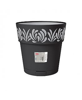 Flower pot with tray Gaia Ø30x29cm black