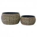 Flower pot with tray Gaia Ø30x29cm black Flower pot with tray Gaia Ø30x29cm black