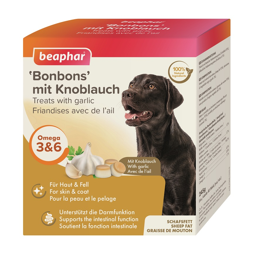 Vitamin supplemented food - Beaphar Mutton Fat Treats Garlic 245