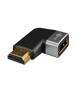 72012 HDMI Angled Adapter 270° Horizontal, 8K @ 60 Hz, Gold-Plated, Black, Silver