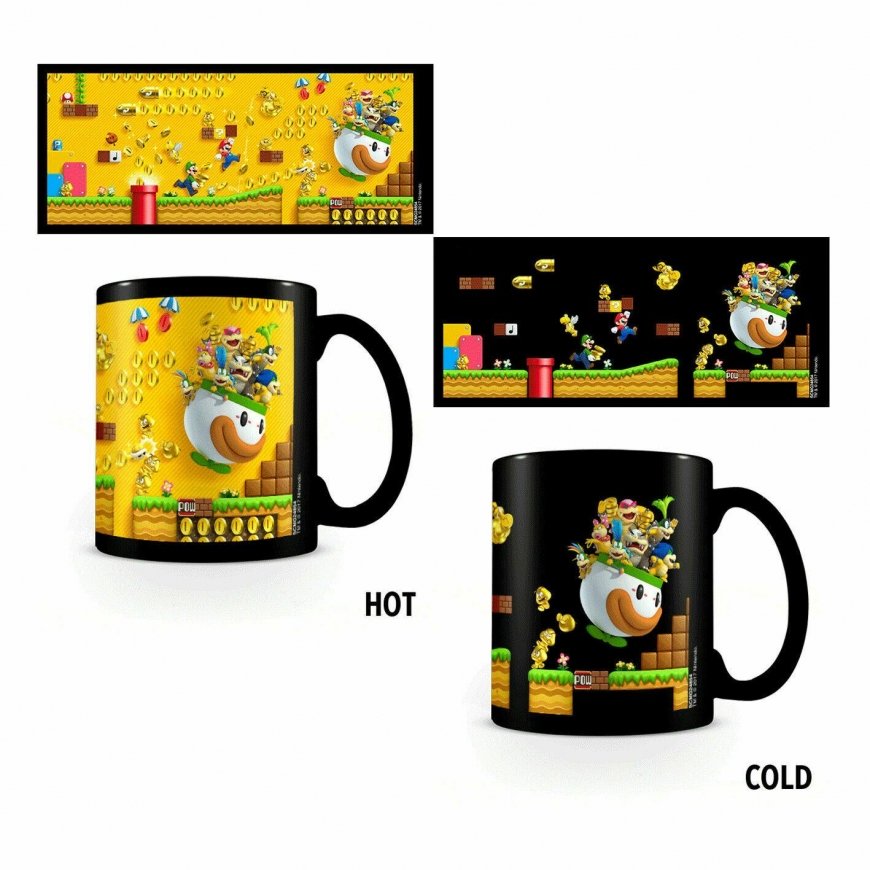 Pyramid Super Mario Gold Coin Rush puodelis| Reaguojantis į karštį 315ml