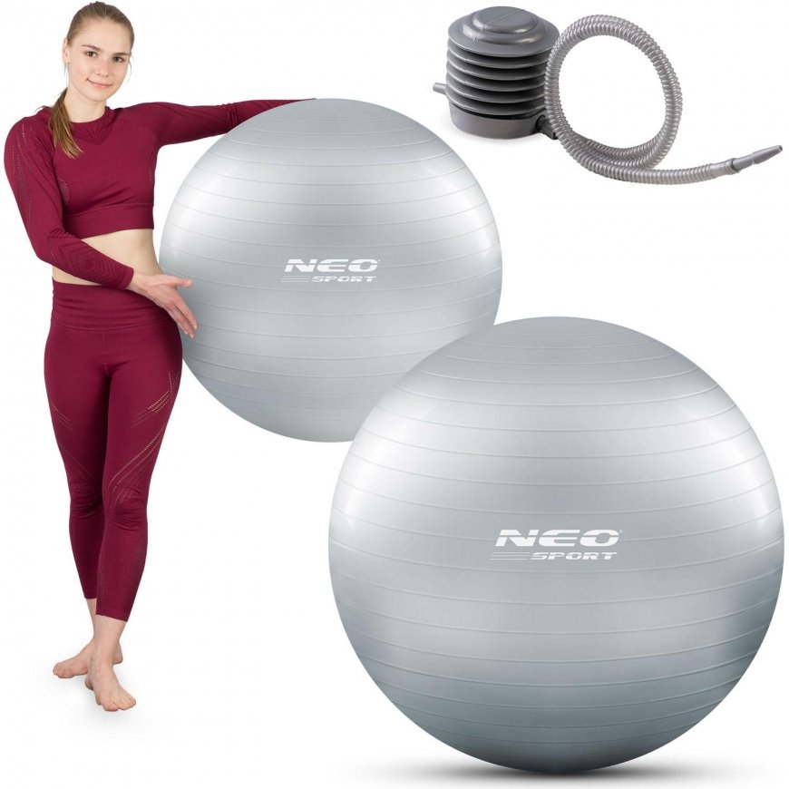 Neo-Sport Mankštos kamuolys 75 cm NS-952 sidabrinis