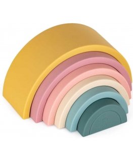 Petite&Mars Rainbow - toy, silicone puzzle | Intense ocher