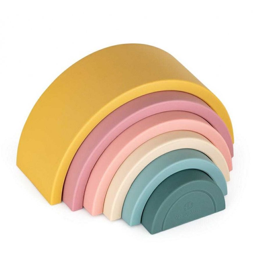 Petite&Mars Rainbow - toy, silicone puzzle | Intense ocher – 2
