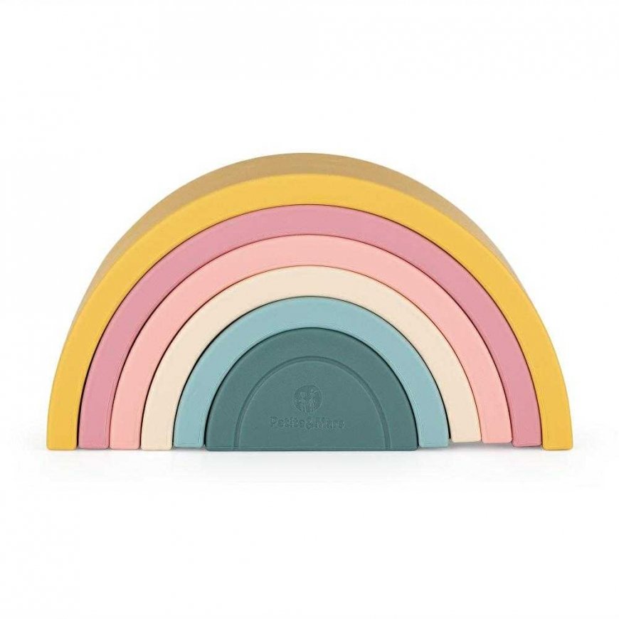Petite&Mars Rainbow - toy, silicone puzzle | Intense ocher – 3