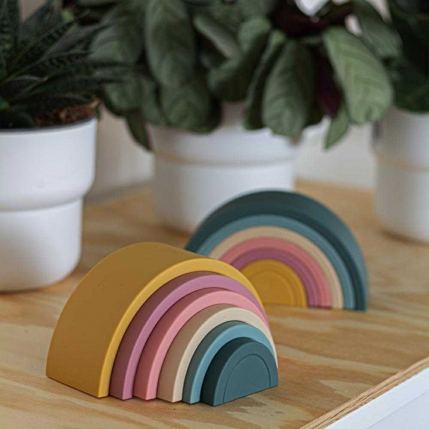 Petite&Mars Rainbow - žaislas, silikoninė dėlionė | Intensyvi ochra – 5