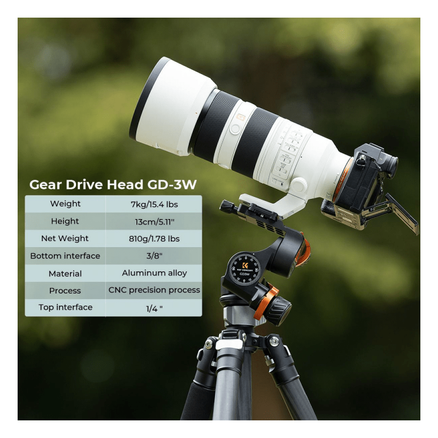 Kampf 3D head with zebra gear K&F Concept GD3W – 3