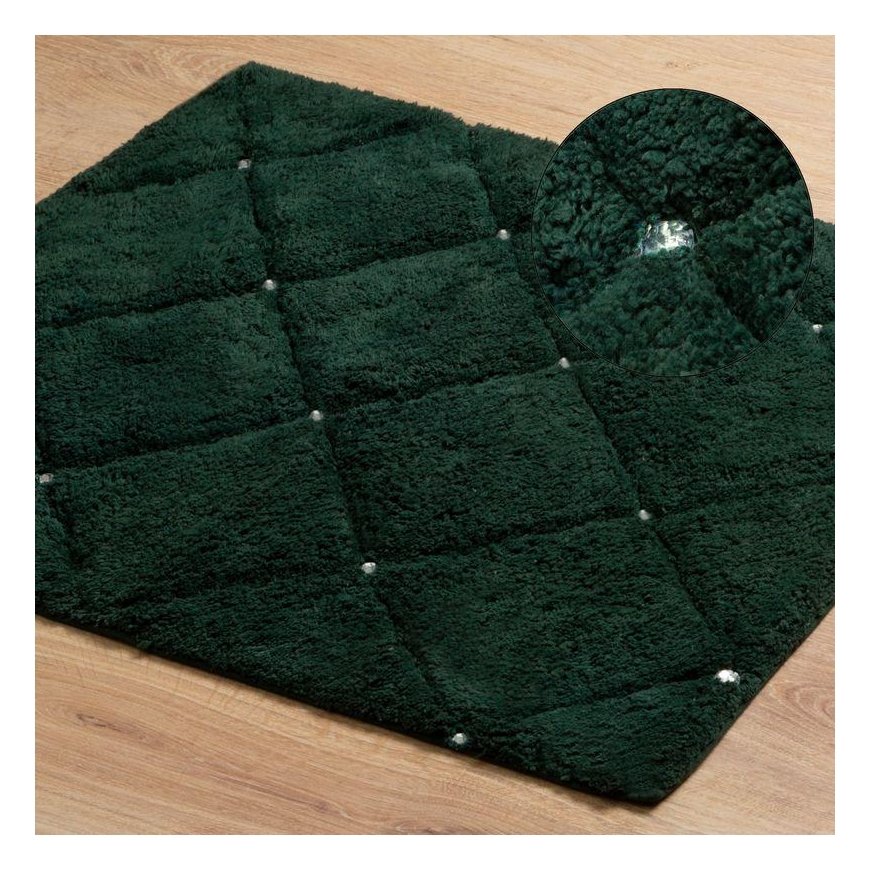 Eurofirany CHIC / 2 soft rug, decorated with a geometric pattern with crystals, 60X90 cm, color: dark green